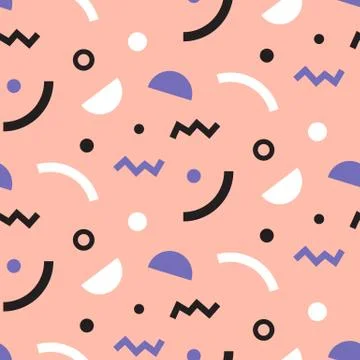 Memphis trendy seamless pattern Stock Illustration