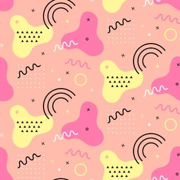Memphis trendy seamless pattern Stock Illustration