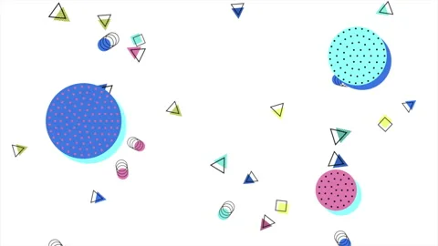 Memphis triangles and dots pattern 動画素材 171302427