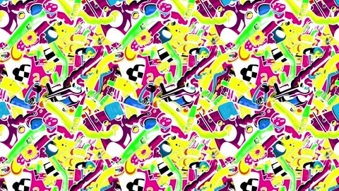 Memphis Vertical Neon Pulse – Seamless Animation Stock Footage 306456302