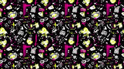 Memphis Vertical Neon Wave – Seamless Animation Stock Footage 306456087