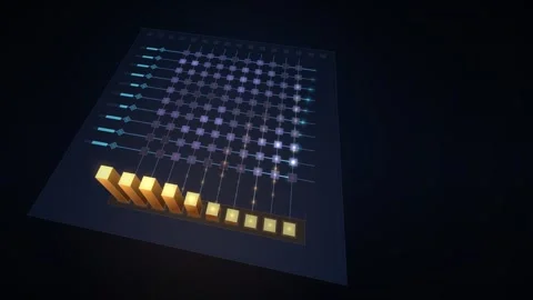 Memristor Crossbar Array Performing Analog In-Memory Computing Seamless Loop 스톡 동영상 347279987