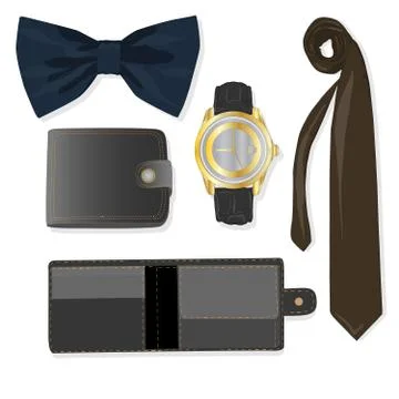 Men acceccories set. Vector. Stock Illustration