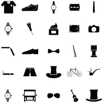 Men accessories icon set Illustrazione stock