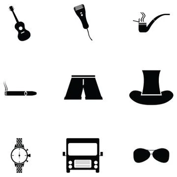 Men accessories icon set Illustrazione stock