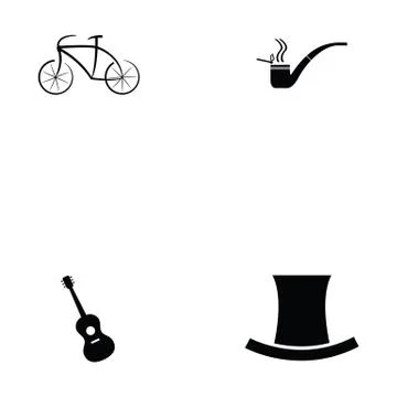 Men accessories icon set Illustrazione stock