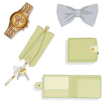 Men accessories set. Illustration. Stock Illustration
