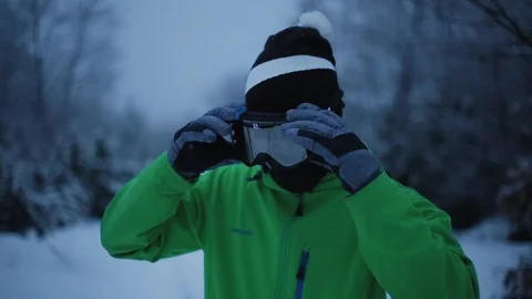 Men Adjusting Ski Gear Stock Footage 101664701