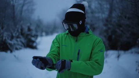 Men Adjusting Ski Gear Stock Footage 101664905