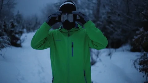 Men Adjusting Ski Gear Stock Footage 101664907