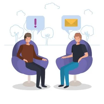 Men and communication bubbles vector design イラスト素材