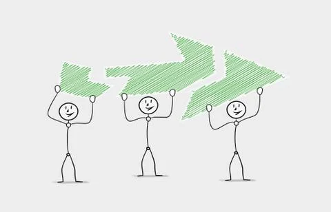 Men and divided arrow Stock-Illustration