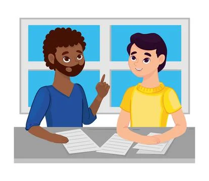 Men and learning 스톡 일러스트