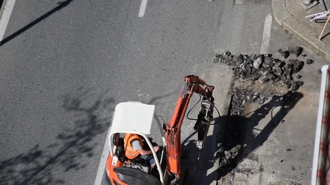 Men and machine at work Stock Footage 73931365