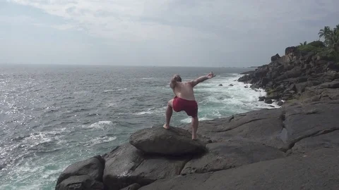 A men and the sea Stock Footage 82315413
