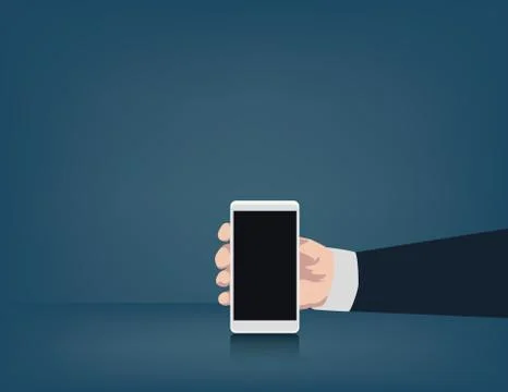 Men are operating smartphone. Concept bussiness illustration. Vector flat Stock Illustration