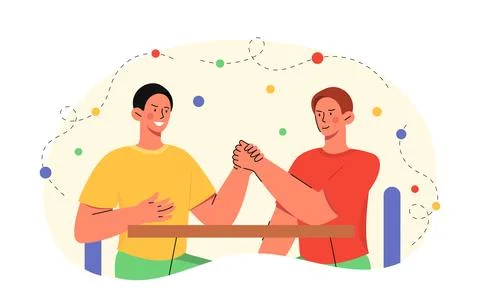 Men with armwrestling vector concept Stock Illustration