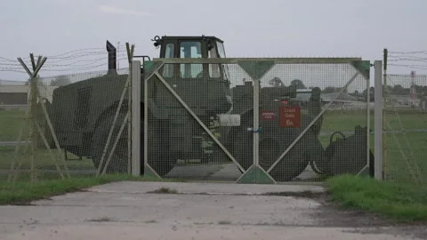 Men arrested under Explosives Act as villagers evacuated near RAF Fairford
 Stock Footage 346531040