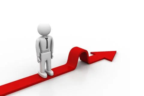 Men on arrow. Conceptual success.image . Illustrazione stock