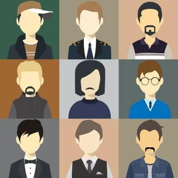 Men Avatar Flash Vector Stock Illustration