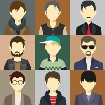 Men Avatar Flash Vector Illustrazione stock