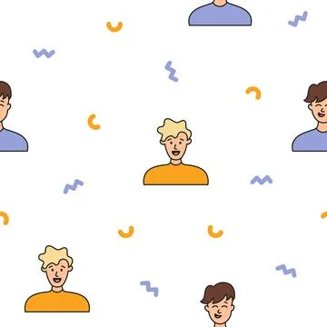 Men avatars. Seamless pattern. Stock Illustration