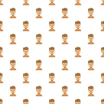 Men avatars seamless pattern repeating male faces 스톡 일러스트