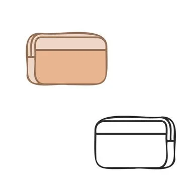 Men bags wallets small cases simple outline and color vector illustration Stock Illustration