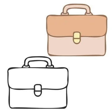 Men bags wallets small cases simple outline and color vector illustration Stock Illustration