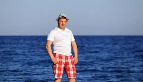 Men on the beach Foto stock