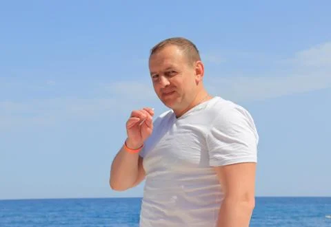 Men on the beach Stock Photos