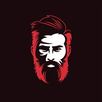 Men Beard Logo Stock Illustration