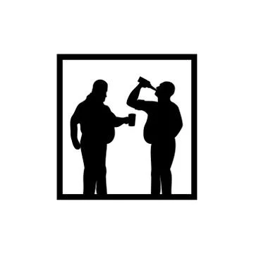 Men beer bellies vector Stock Illustration