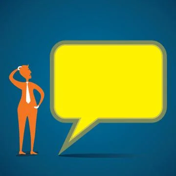 Men with big message bubble concept Stockillustratie