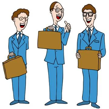 Men in blue suits Stock Illustration