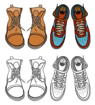 Men boot set イラスト素材