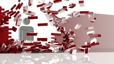 Men break the wall throw briks away Stock Footage 12283672