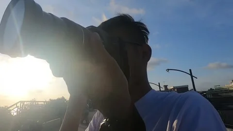 Men with camera footage Stock Footage 277152698