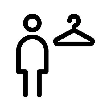 Men changing room line icon Stock Illustration