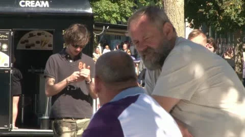 Men Chatting Stock Footage 18011354