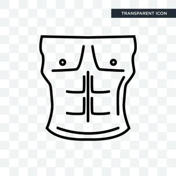 Men Chest vector icon isolated on transparent background, Men Chest logo desi Stock Illustration