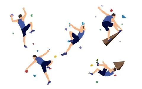 Men on a climbing wall Stock-Illustration