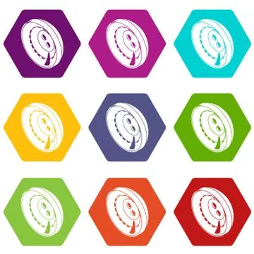 Men clothes button icons set 9 vector 스톡 일러스트