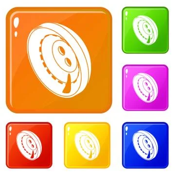 Men clothes button icons set vector color Stock Illustration