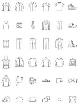 Men clothes set Stock Illustration