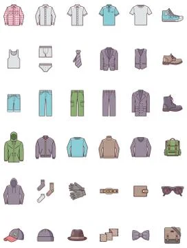Men clothes set Stock Illustration