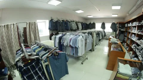 Men clothes in the shop Stock Footage 48389444