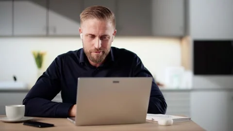 Men Conducting A Video Interview Stock Footage 320252833