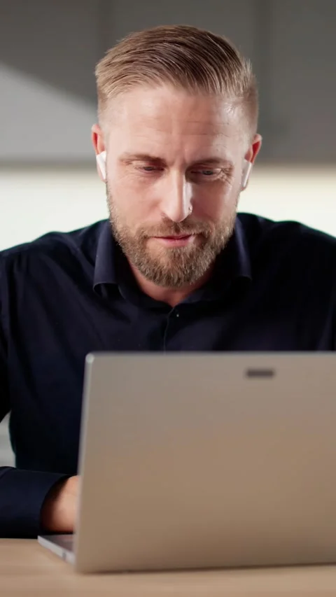 Men Conducting A Video Interview Stock Footage 320255059