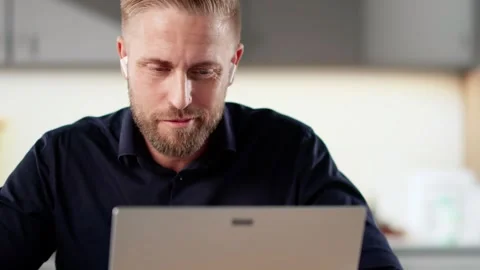 Men Conducting A Video Interview Stock Footage 321156646